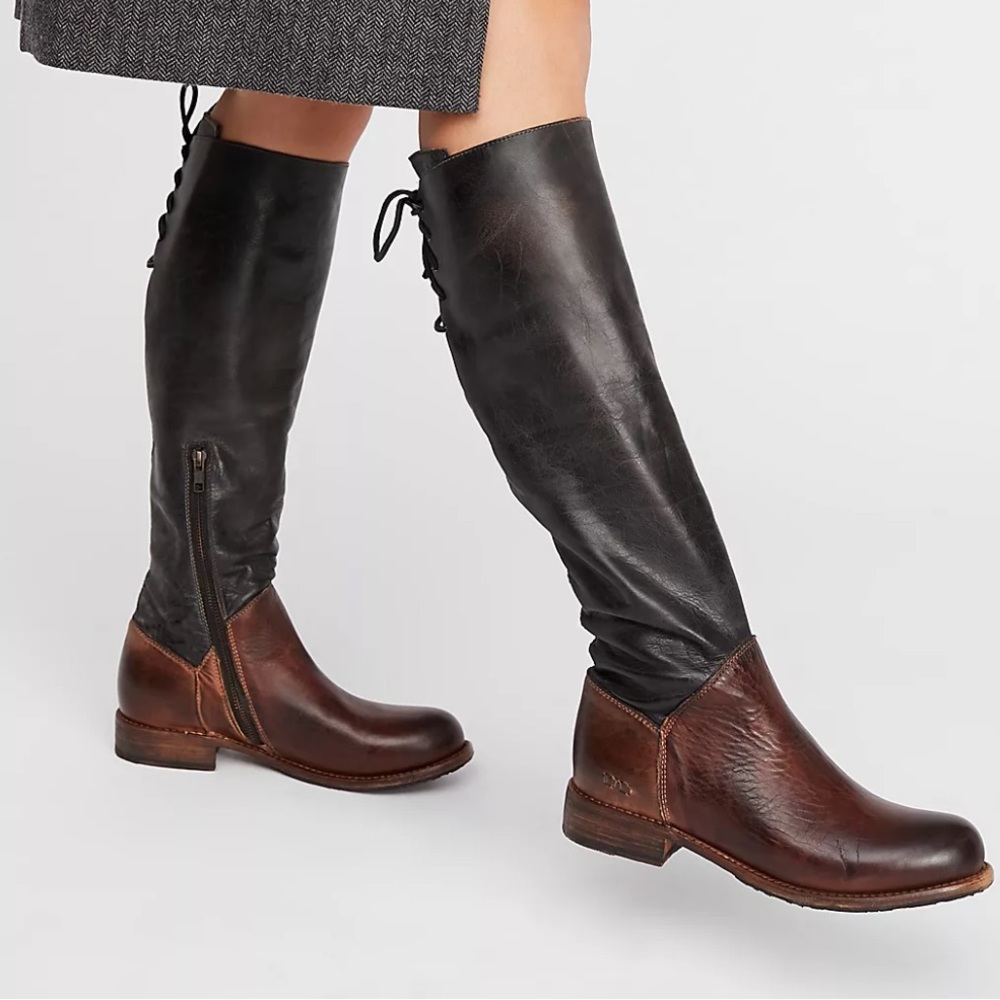 Bed Stü Manchester Knee High Boots Tall Two Tone Leather Women Size 8